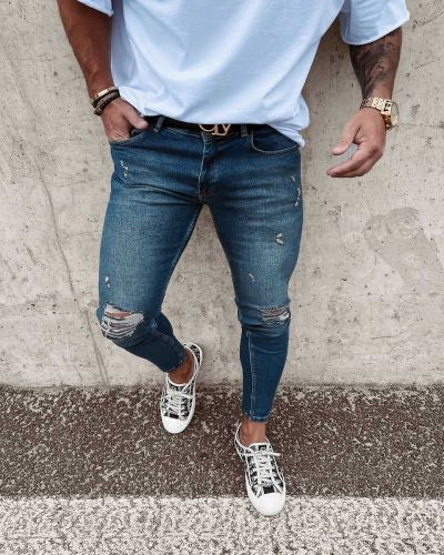 Herren-Jeanshose OLAVOGA Look 2023, blau