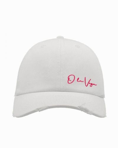 Capri OLAVOGA RIPPED white - neon pink logo